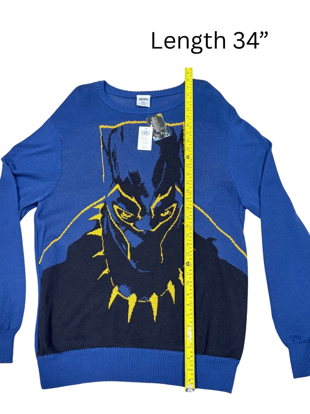 Marvel Black Panther T’Challa Sweater XXL NWT Blue Sweater - Picture 5 of 6